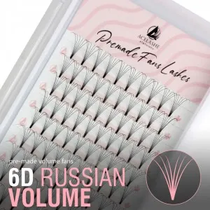 Premium 6D Premade Volume Fans Short Stem Russian Volume Pre Fanned Lashes